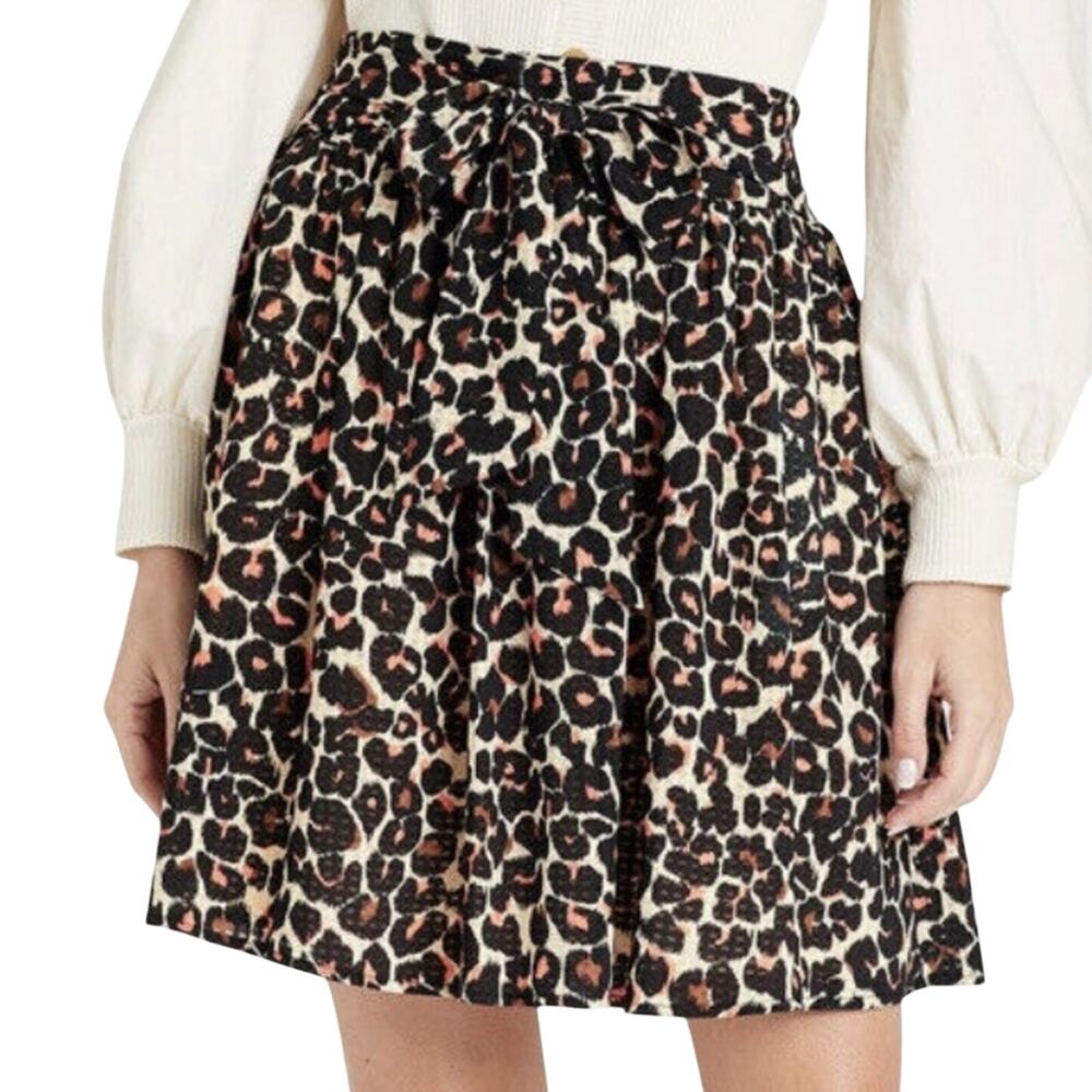 Who What Wear Leopard Print Mini Skirt XXL Tie Waist Pockets Lined Baddie